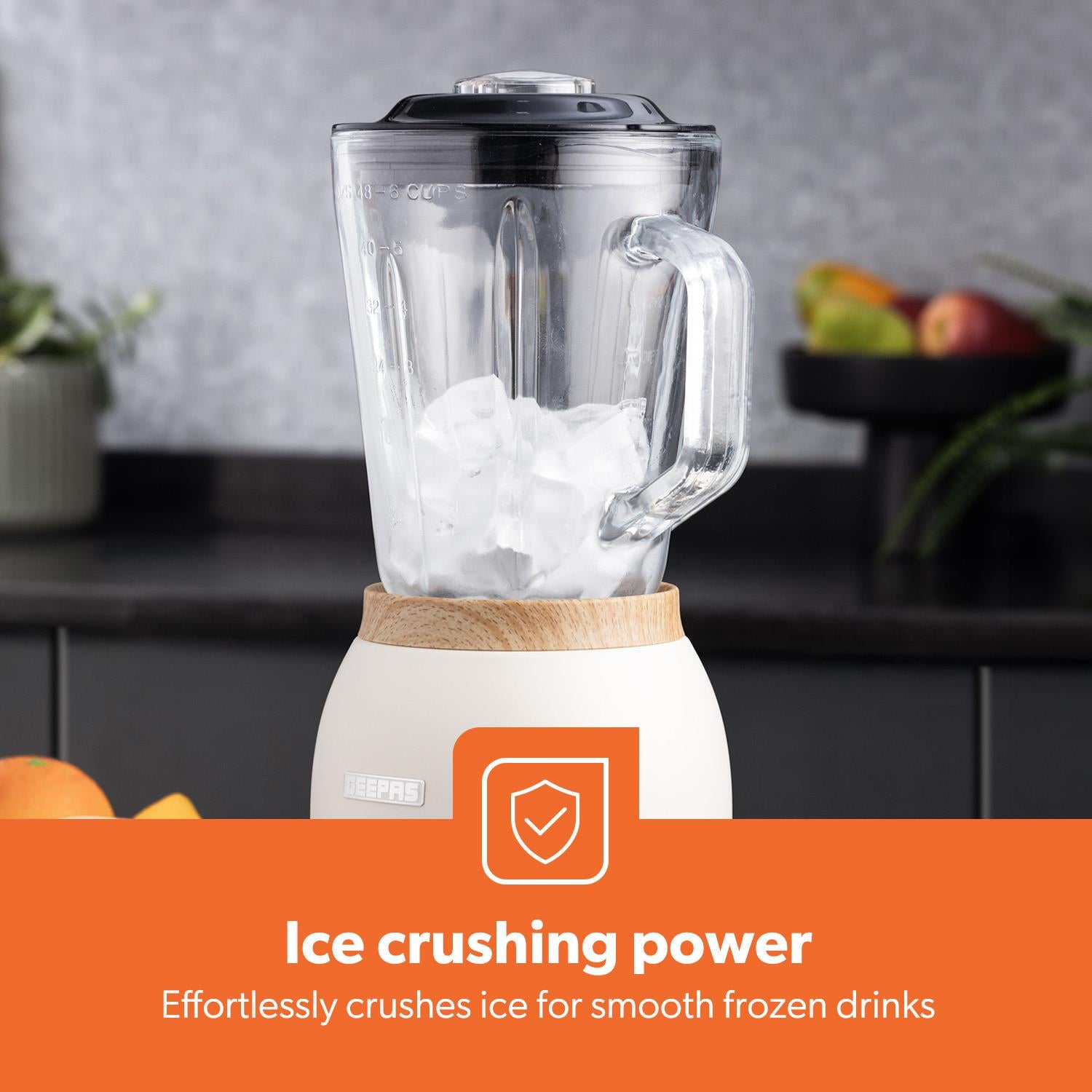 NordiQ Cream 2-In-1 Jug Blender With 1.5L Glass Jug 800W