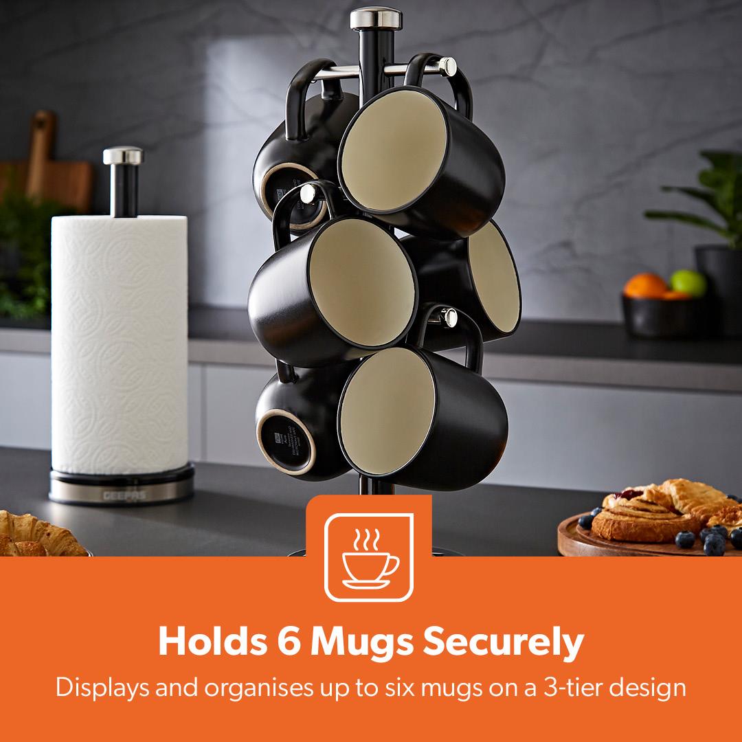 Mug Tree & Towel Pole Set Kitchen Counter Storage