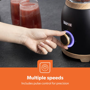 NordiQ Black 2-In-1 Jug Blender With 1.5L Glass Jug