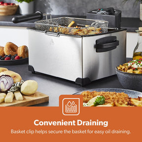 5L Stainless Steel Electric Deep Fat Fryer With Triple Baskets 2000W
