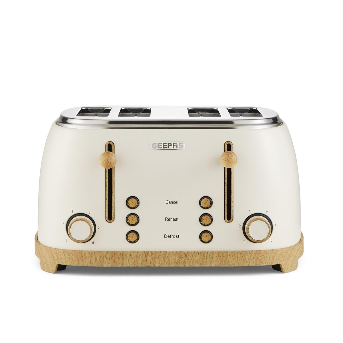Cream NordiQ 4-Slice Toaster With  6 Browning Levels