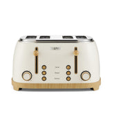 Cream NordiQ 4-Slice Toaster With  6 Browning Levels