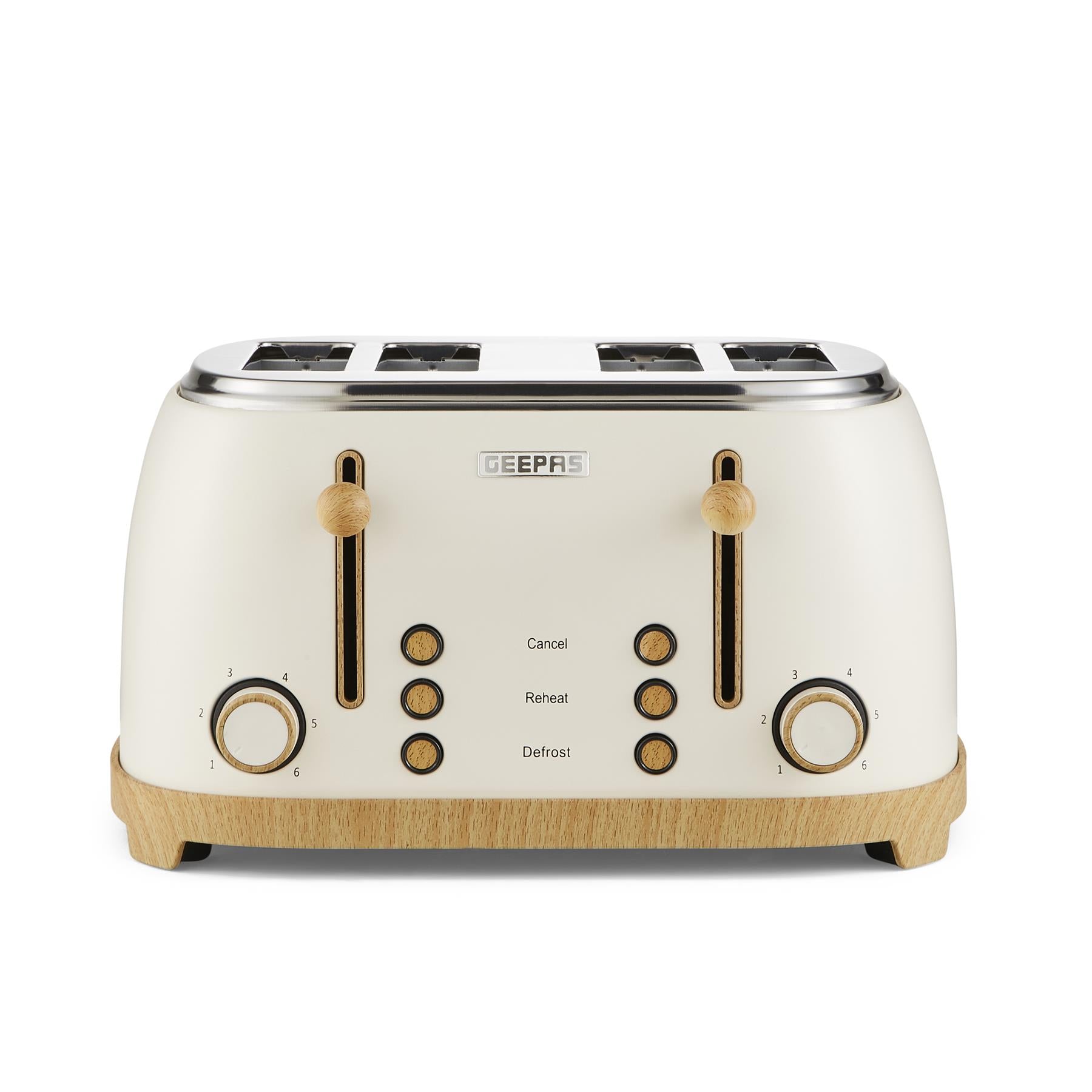 Cream NordiQ 4-Slice Toaster With  6 Browning Levels