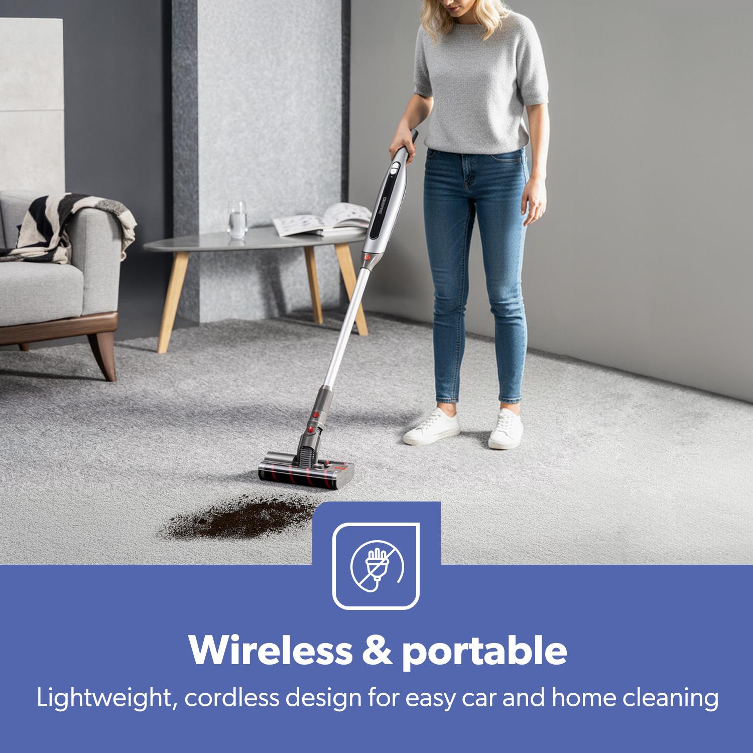 2-in-1 Cordless Upright Stick & Handheld Vacuum Cleaner