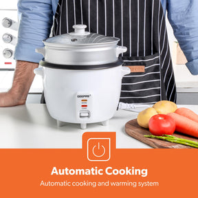 450W Rice Cooker With Steam Tray Keep Warm Function 1L
