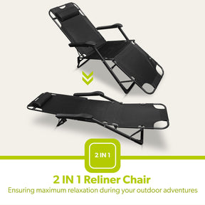 Pack Of 2 Portable Reclining Outdoor Chairs & Loungers