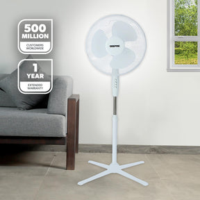 Set Of 2 Deluxe 16-Inch White Oscillating Pedestal Fans