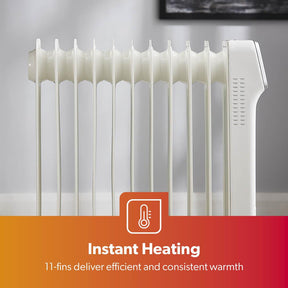 2500W Digital 11-Fin Oil-Filled Electric Radiator Heater