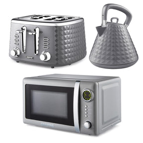 Digital 20L Microwave, Argyle Collection 1.7L Kettle & 4 Slice Toaster Set