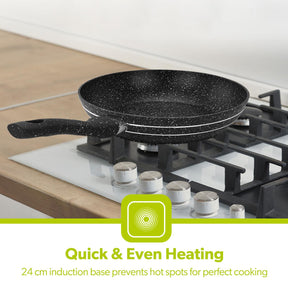 24cm Non Stick Frying Pan Granite Coated Saute Frypan