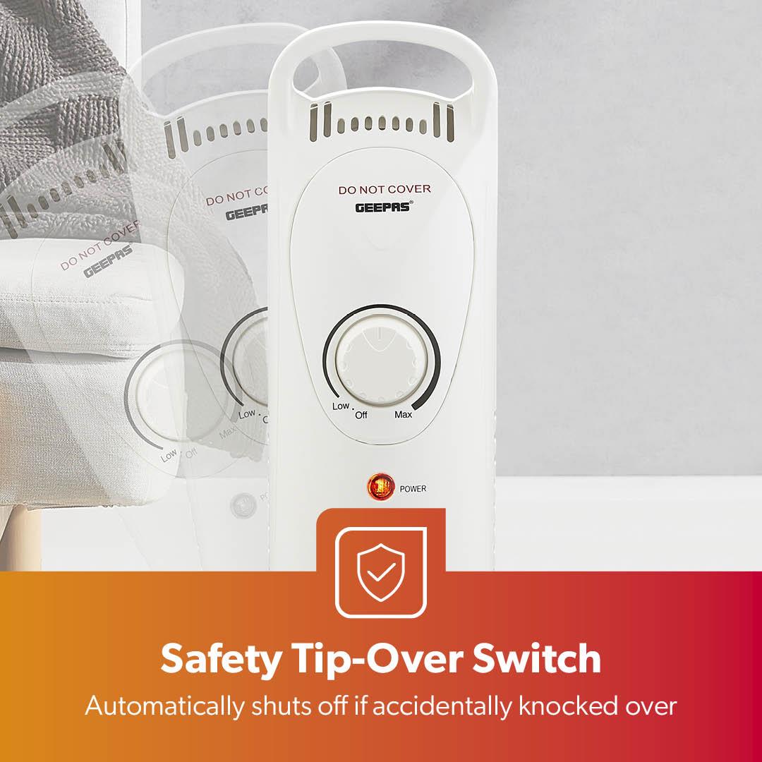 5-Fin White Oil-Filled Radiator 450W Electric Heater