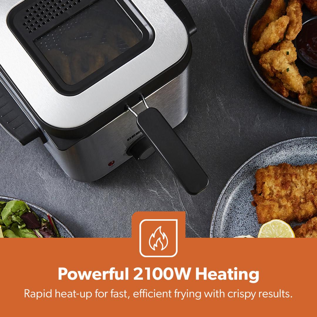 1.5L Stainless Steel Deep Fat Fryer With Viewing Window