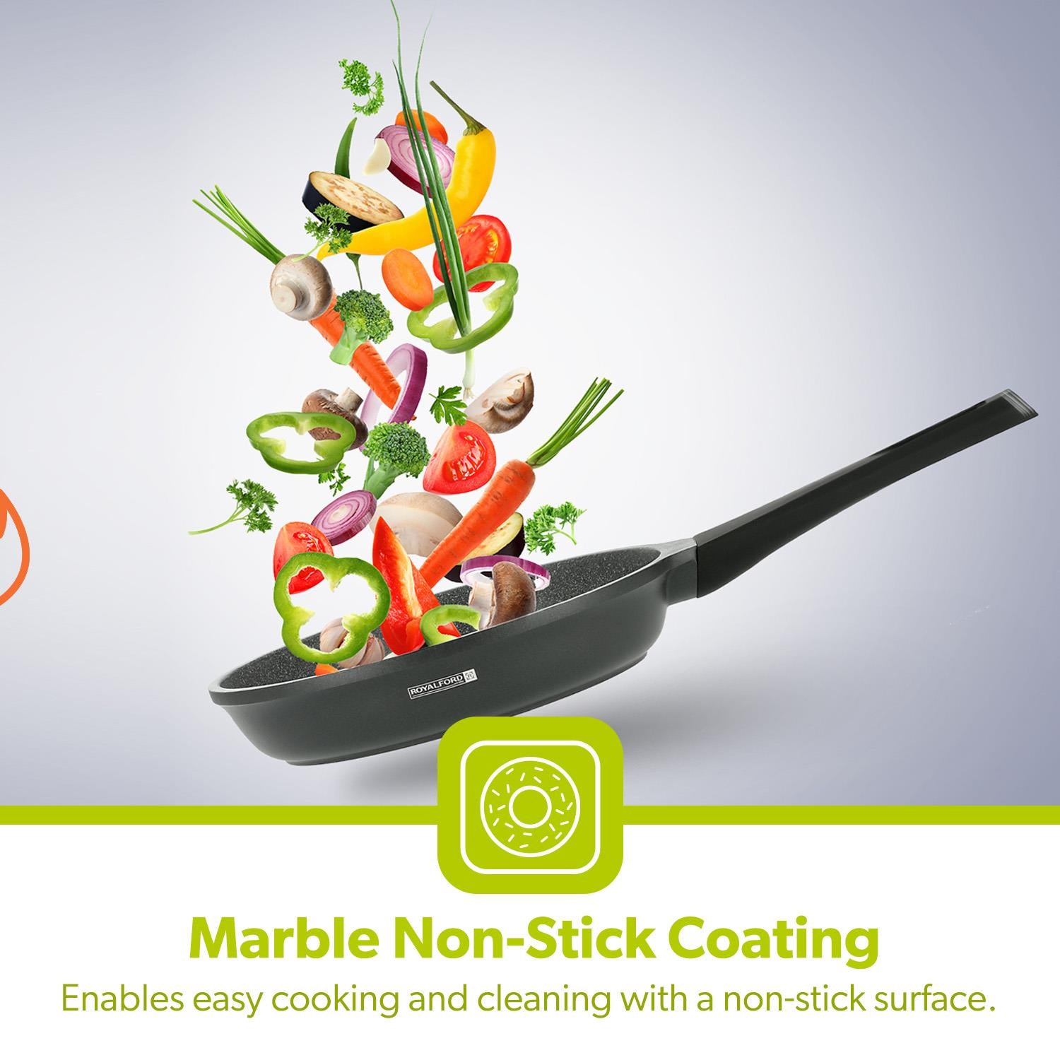 Frying Pan Marble Non-Stick Saute Pan Induction Bottom 26CM