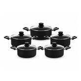 5-Piece Non-Stick Pressed Aluminum Casserole Cookware Set