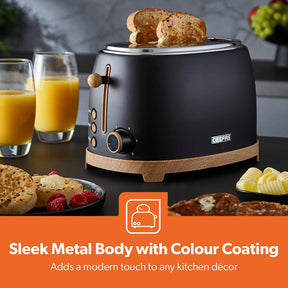 2-Slice NordiQ Black Toaster With 6 Browning Levels