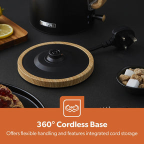 NordiQ Black 1.7L Fast Boil Stainless Steel Electric Kettle