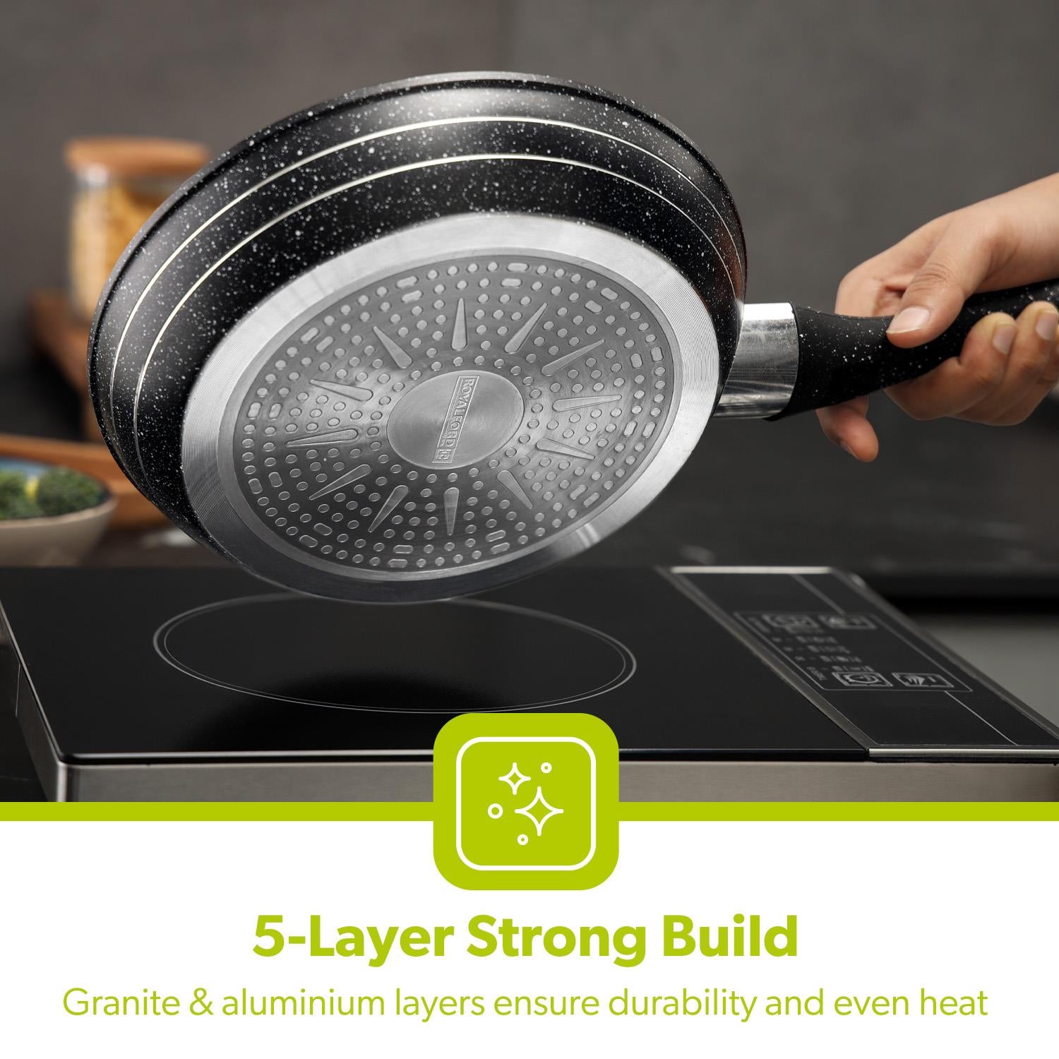 24cm Non Stick Frying Pan Granite Coated Saute Frypan