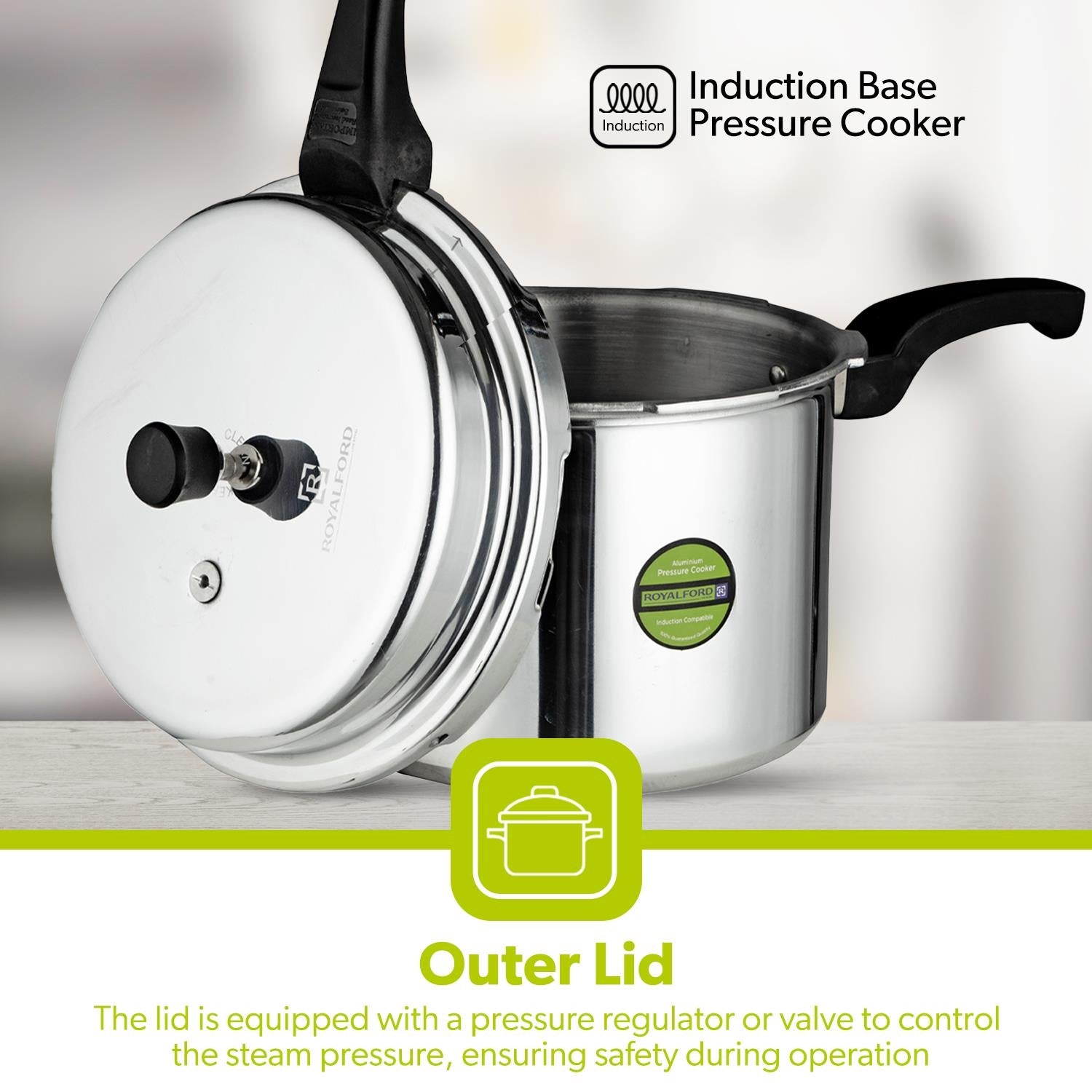 5L Lightweight Aluminium Stovetop Pressure Cooker