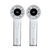 2-Pack White Hand Held Mini Digital 100-Speed Travel Fans