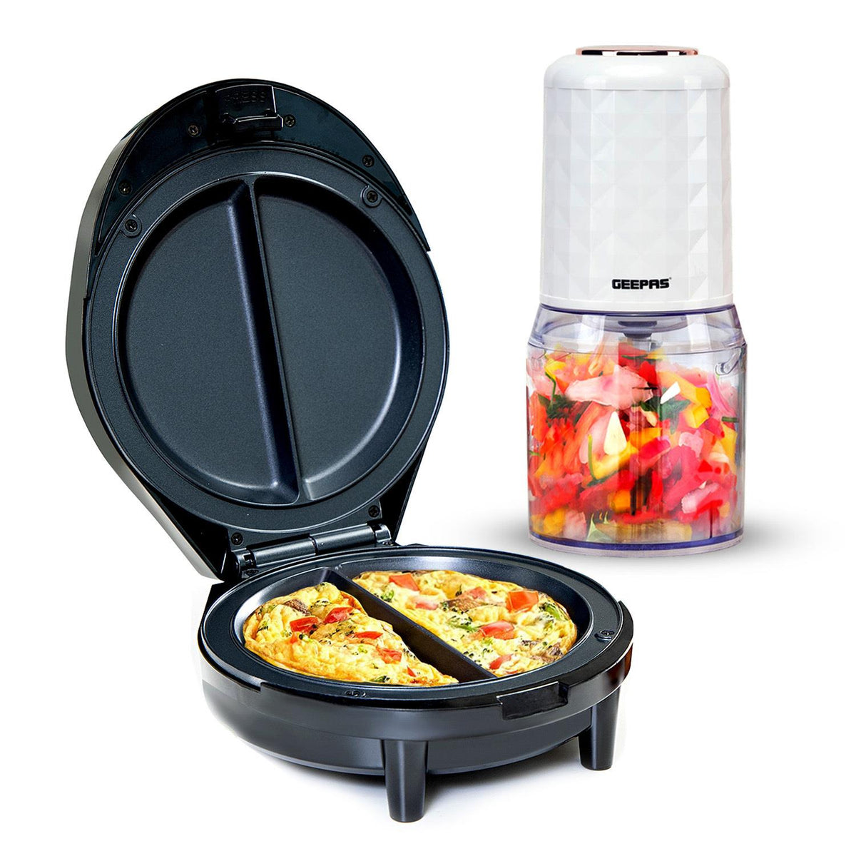 1000W Omelette Maker & 400W Mini Food Processor Kitchen Combo