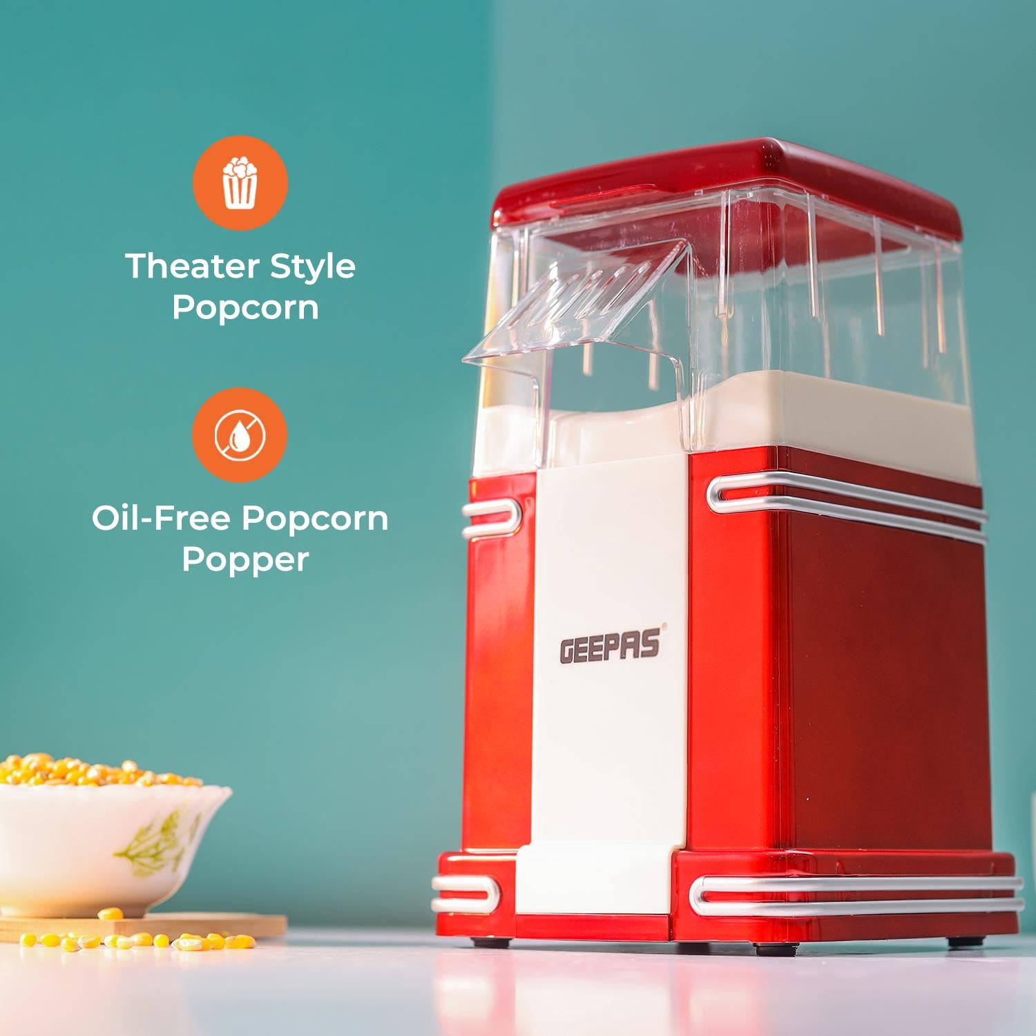 Popcorn Maker & Cotton Candy Machine Set Red Retro Design