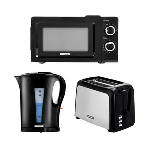 2 Slice Toaster, 1.7L Electric Kettle & 20L Microwave Bundle