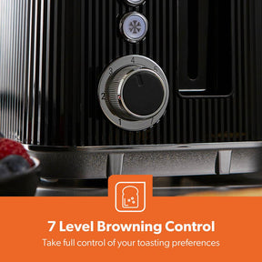 Black Arcus 2 Slice Toaster With 7 Browning Levels