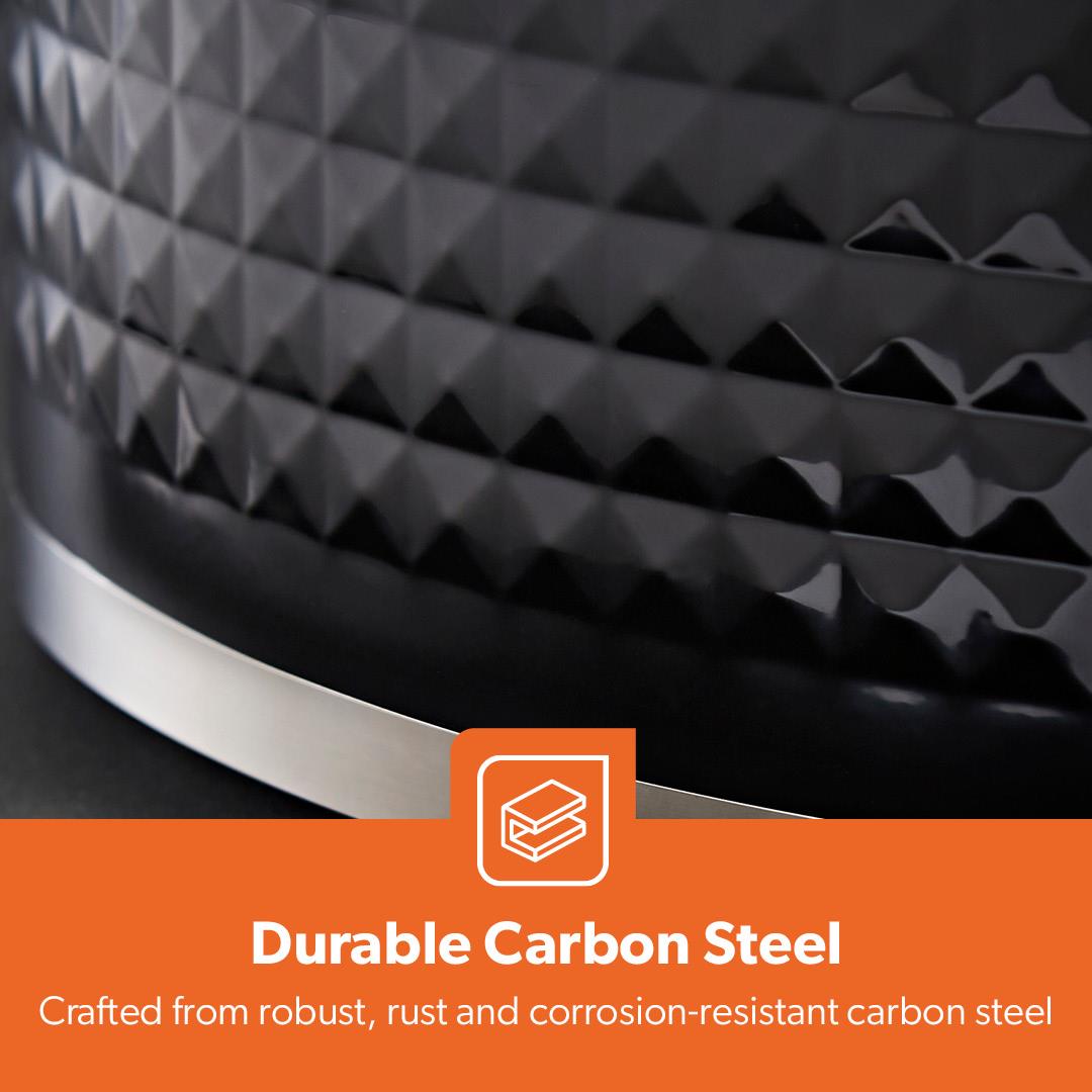 Argyle Black 9L Carbon Steel Bread Bin Canister