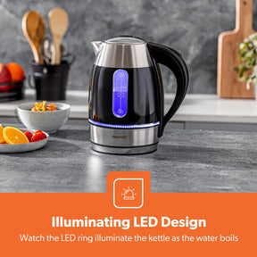 1.7L Illuminating Electric Kettle, 2 Slice Toaster & Microwave Set