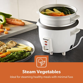 3-In-1 White Automatic Electric Rice Cooker and Steamer 0.6L