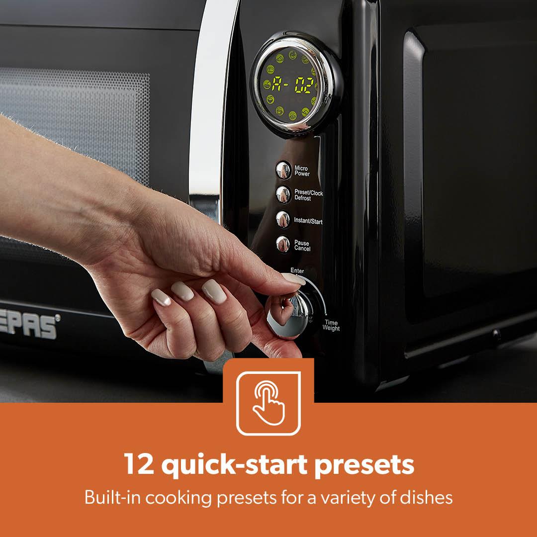 Fluted 1.7L Electric Kettle, 2-Slice Toaster & Digital Microwave Set