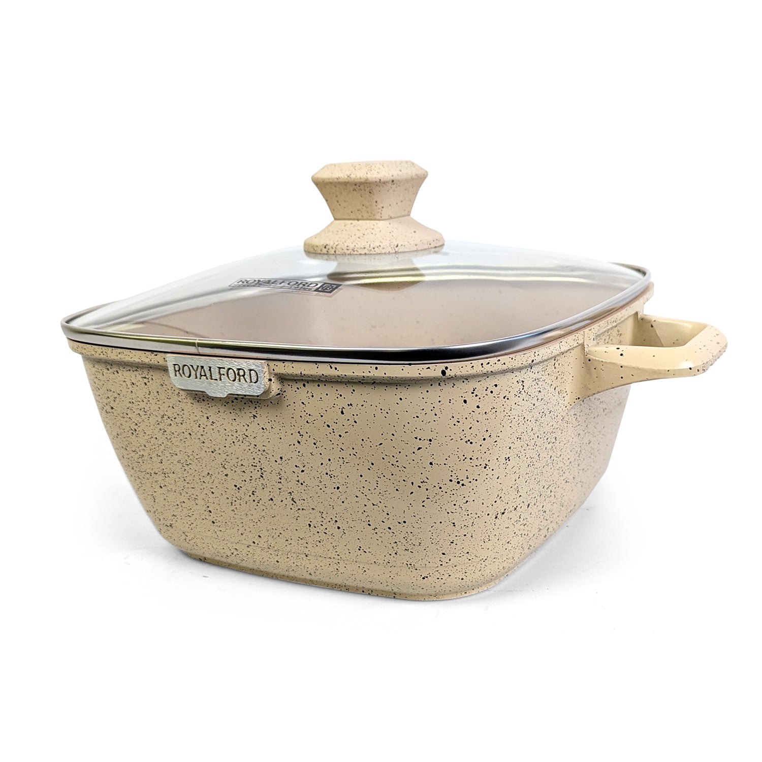 4-Piece Beige Premium Die Cast Cookware Set With Lids