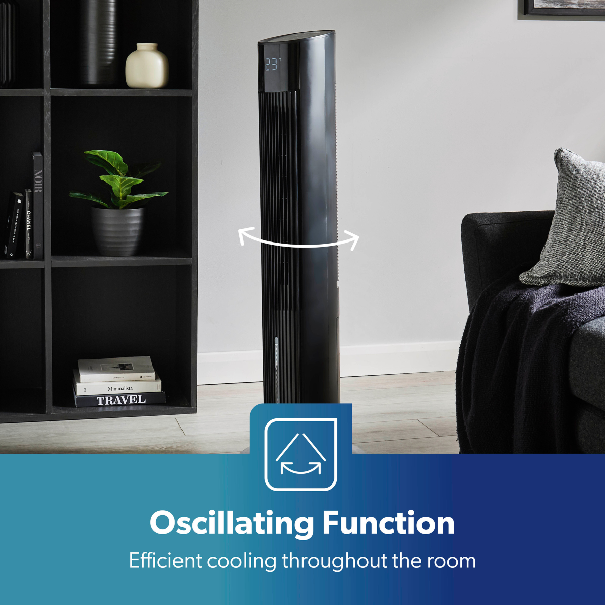 3-In-1 Air Cooler, Tower Fan and Humidifier In Black