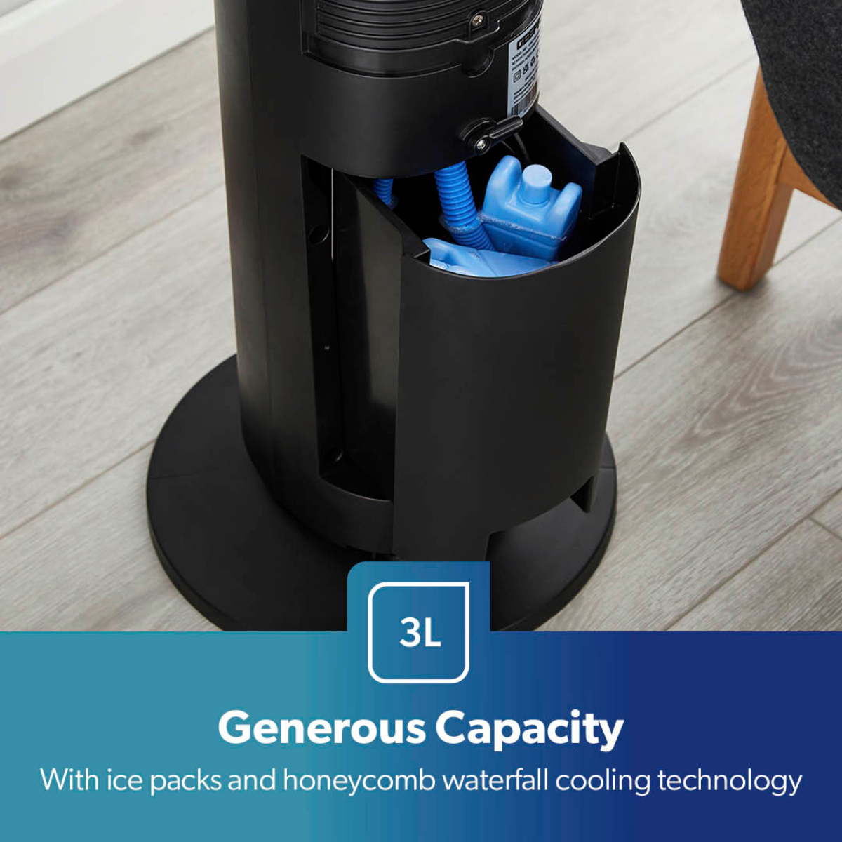 3-In-1 Air Cooler, Tower Fan and Humidifier In Black