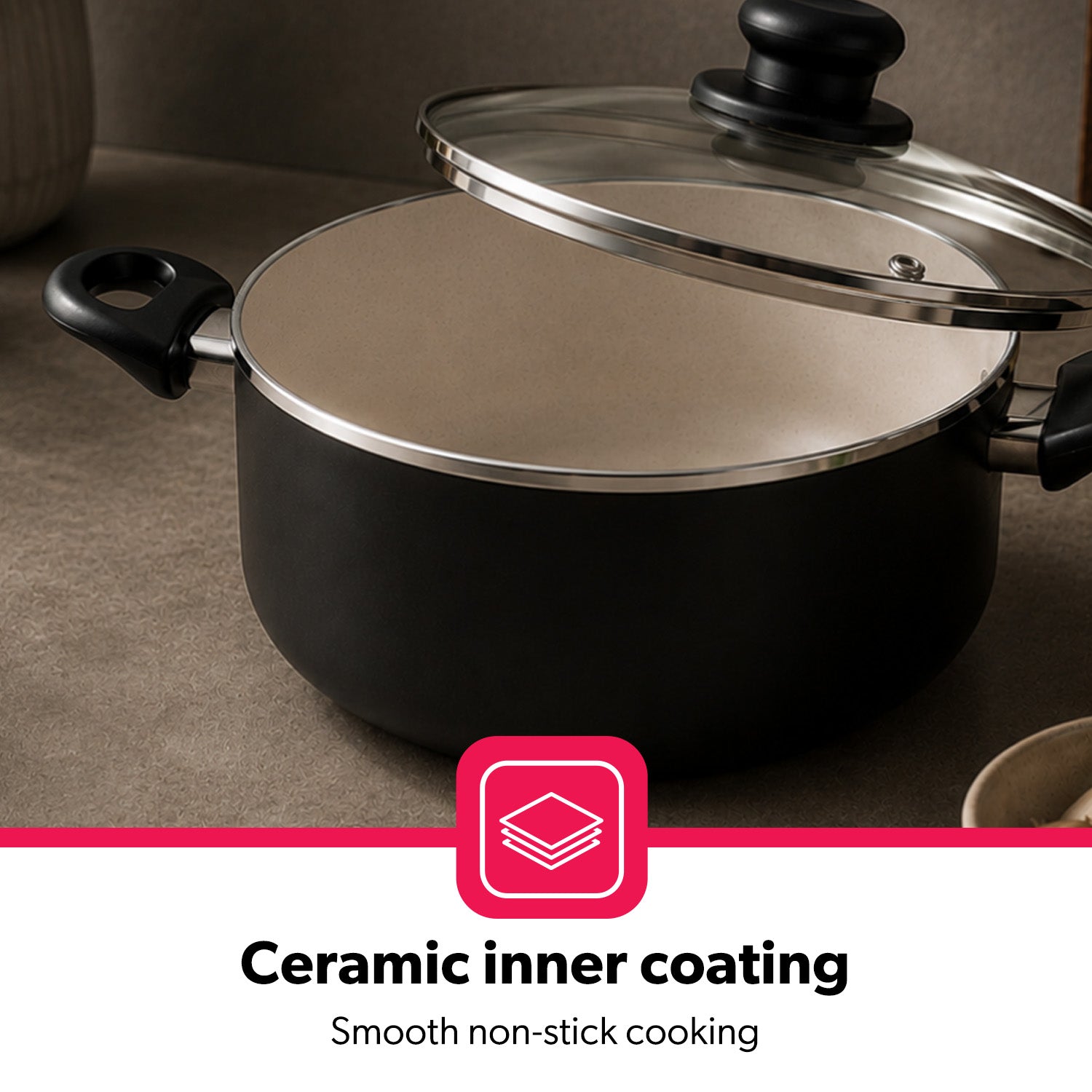 5-Piece Non-Stick Pressed Aluminum Casserole Cookware Set