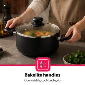 5-Piece Non-Stick Pressed Aluminum Casserole Cookware Set