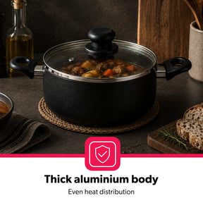5-Piece Non-Stick Pressed Aluminum Casserole Cookware Set