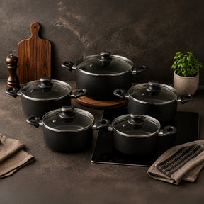 5-Piece Non-Stick Pressed Aluminum Casserole Cookware Set