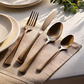 Gold Plated 16-Piece Cutlery Sets and Tableware