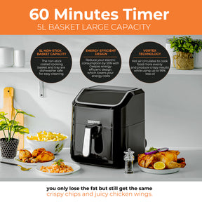 10-In-1 Fast Cook Vortex Air Fryer 5L + Air Fryer Recipe E-Book