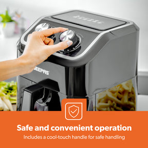 6-in-1 Manual Vortex Rapid Air Fryer 5L + Free Recipe E-Book