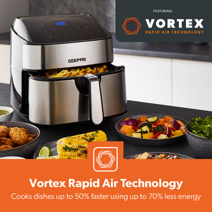 10-In-1 Rapid-Cooking Vortex Digital Air Fryer 7.5L | Geepas