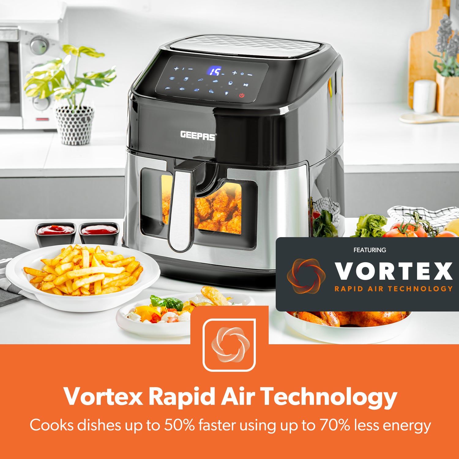 9-In-1 Large Single Basket Fat-Free Vortex Air Fryer 9.2L