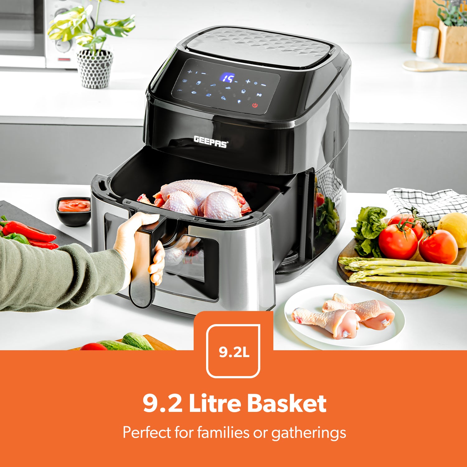 9-In-1 Large Single Basket Fat-Free Vortex Air Fryer 9.2L