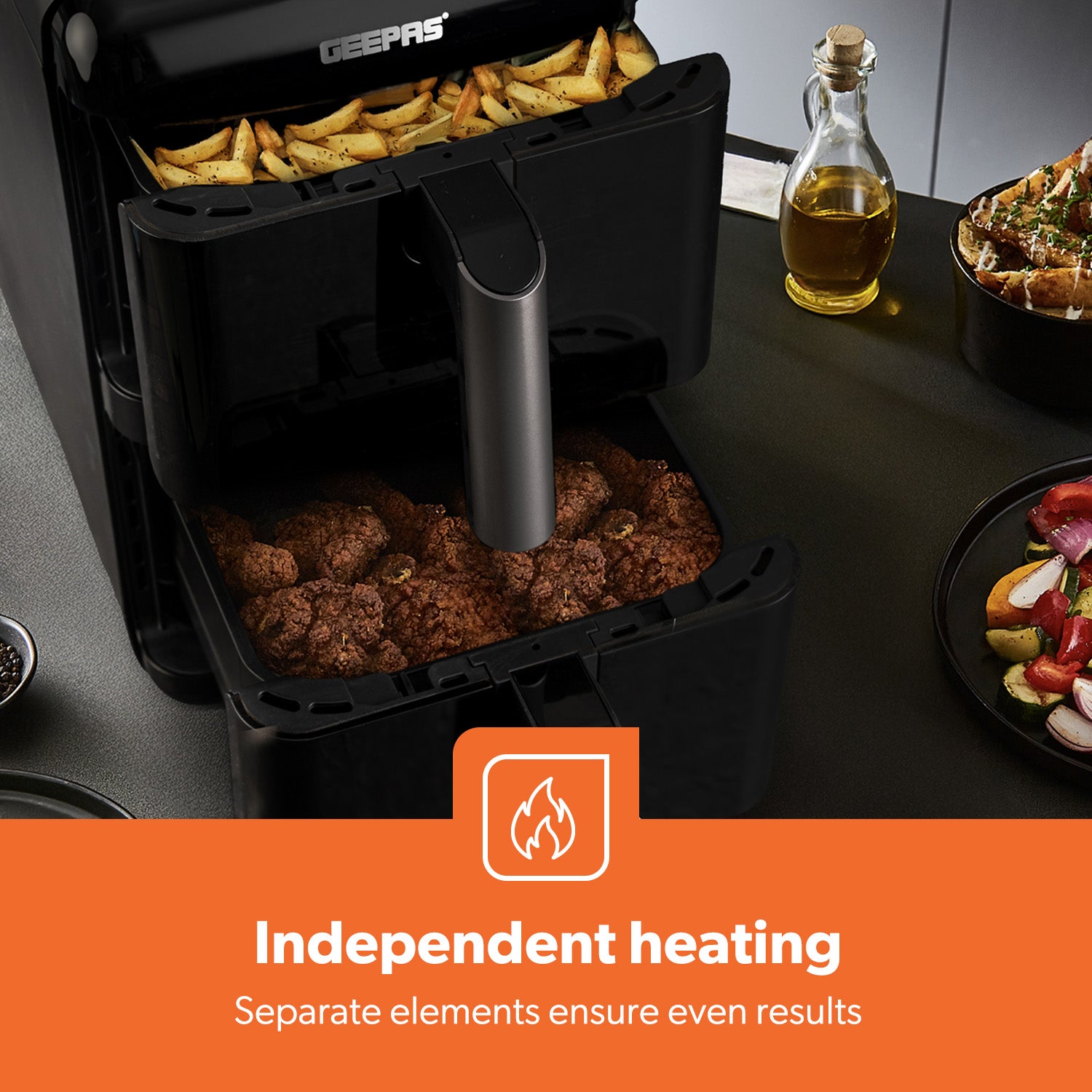 12L Dual Basket Stack Air Fryer Energy Efficient and Viewing Windows