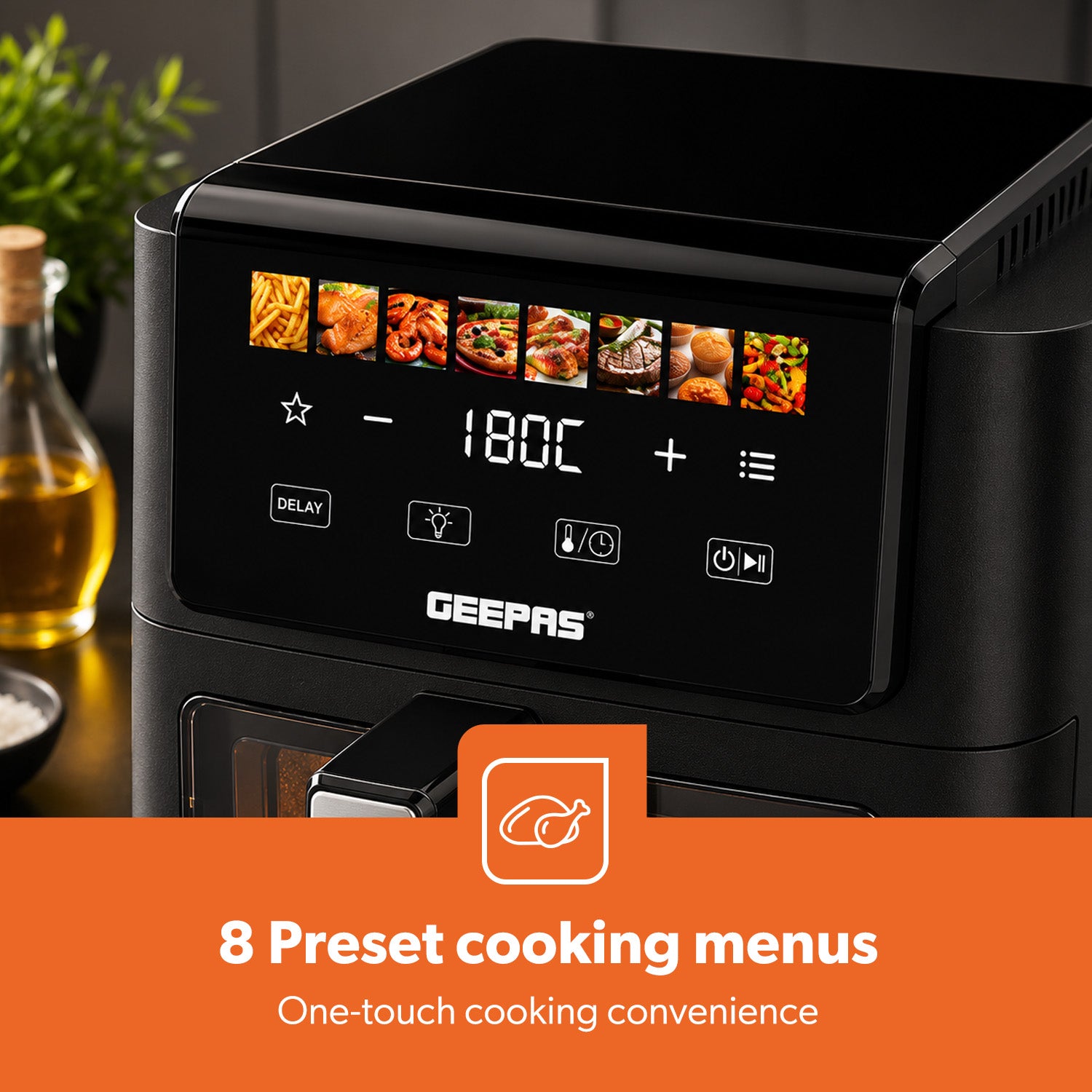 8-In-1 Touchscreen Digital Air Fryer With Viewing Window 5L