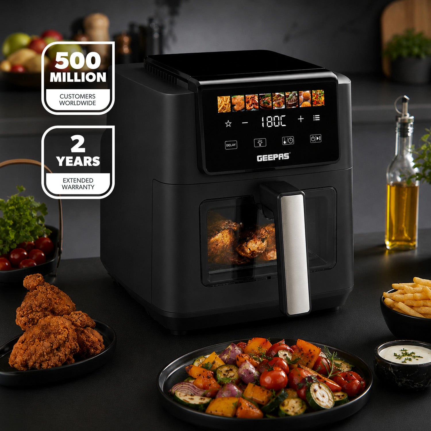 8-In-1 Touchscreen Digital Air Fryer With Viewing Window 5L