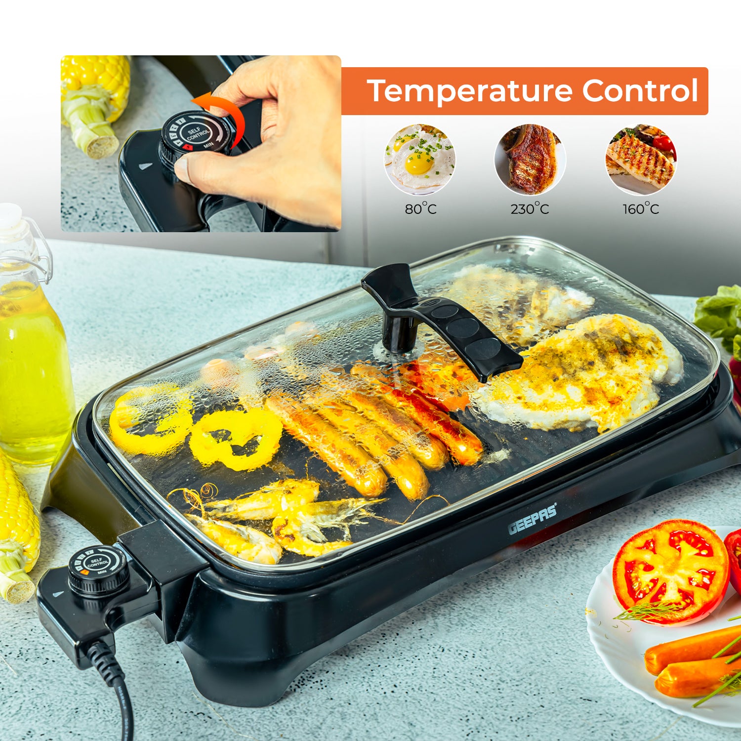 Indoor Smokeless Electric Barbeque Grill With Hot Plate