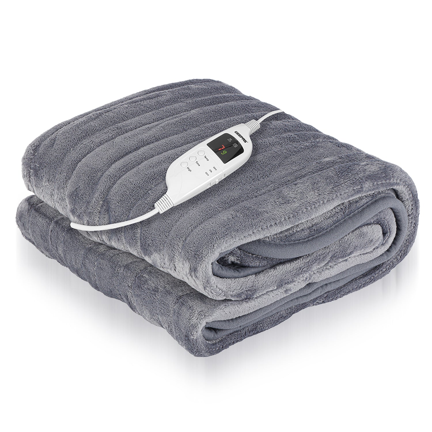Grey Flannel Heated Electric Blanket/Throw (Double & King)