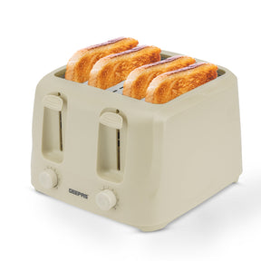 4-Slice Beige Bread Toaster With Browning Control Geepas UK